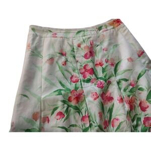 Jones‎ New York Pleated Skirt A Line Lined Pink Floral Womens Size Six SEE